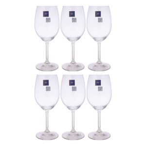 Conjunto de Taças de Cristal para Vinho Pleasur Bohemia 6 peças 350ml