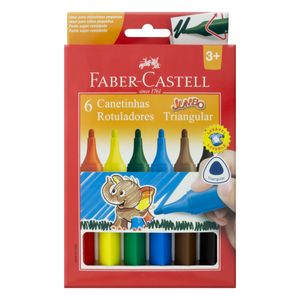 Canetinha Jumbo Faber Castell 6 cores