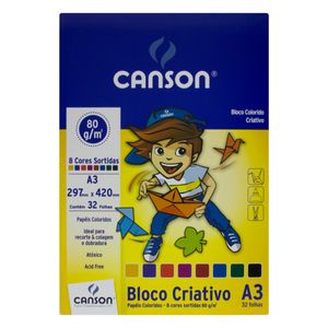 Bloco de Papel Criativo Canson A3 32 folhas