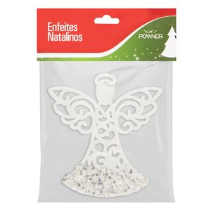 Enfeite de Anjo Branco Powner 10cm