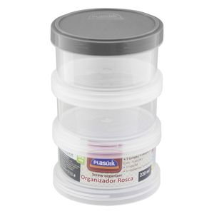 Conjunto de Pote Organizador Médio Plasútil 200ml 3 peças