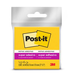 Bloco de Notas Adesivas Post it Amarelo Neon 45 folhas