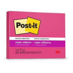 Bloco de Notas Adesivas Post it Rosa 90 folhas