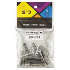 Parafuso com Bucha 3,9mm x 25mm STD Cabeça Panela 10 unidades