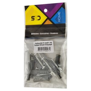 Parafuso com Bucha 3,9mm x 25mm STD Cabeça Panela 10 unidades