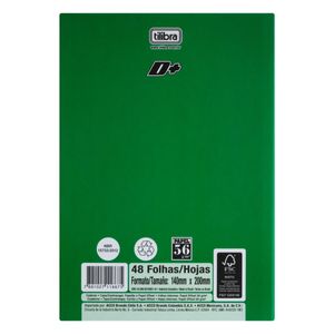 Caderno Brochura Capa Dura Tilibra Verde 1/4 48 folhas