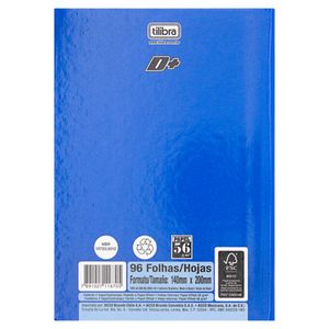 Caderno Brochura Capa Dura Tilibra Azul 1/4 96 folhas