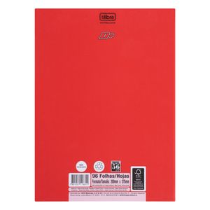 Caderno Brochura Capa Dura Tilibra Vermelho 1x1 96 folhas