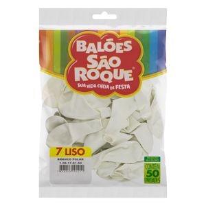 Balão Liso Branco São Roque n.° 7 50 unidades