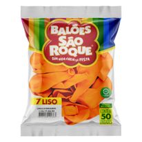 Balão Liso N º 7 Laranja 50 Unidades São Roque