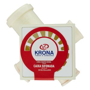 Caixa Sifonada Três Entradas Krona Esgoto 100mm x 100mm x 50mm