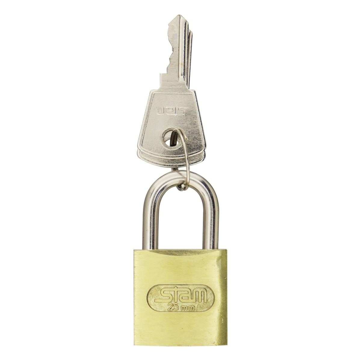 CadeadoLatonadoStam25mmFrontal2