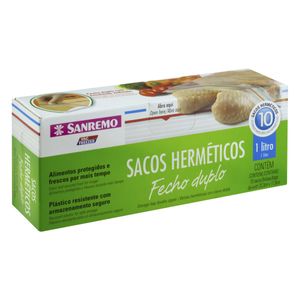 Saco Hermético Fecho Duplo Sanremo 10 unidades 1 litro