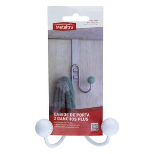 Cabide de Porta 2 Ganchos Branco Metaltru