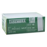 Arandela-de-Vidro-Embau-Branca-Taschibra-40W-20cmEmbalagemAngularEsquerda3