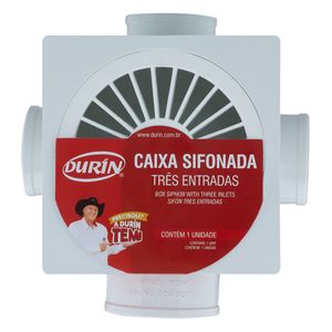 Caixa Sifonada Três Entradas Durín Cromada 100mm x 100mm x 50mm