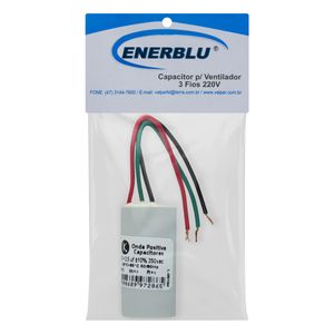 Capacitor Permanente Enerblu 1,5µF + 2,5µF 250V AC 3 Fios