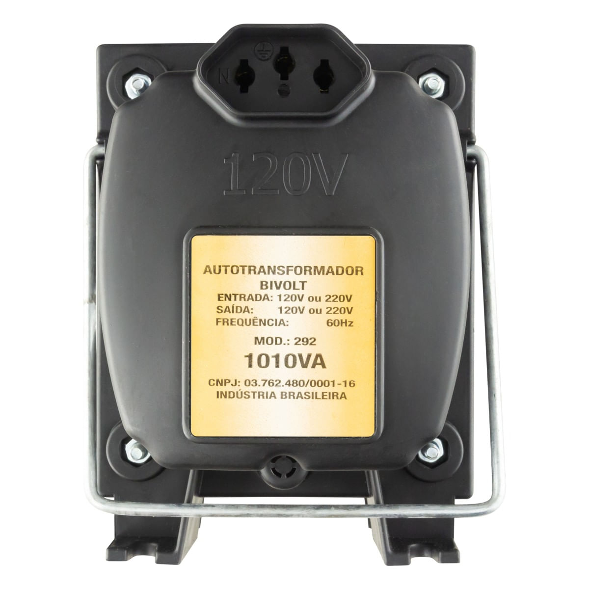 AutotransformadorPretoForceLinePowerPlus1010VABivoltFrontal1