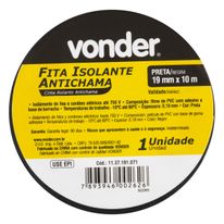 Fita Isolante Antichama Preta Vonder 19mm x 10m