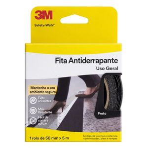 Fita Antiderrapante Uso Geral Preta 3M Safety-Walk 50mm x 5m