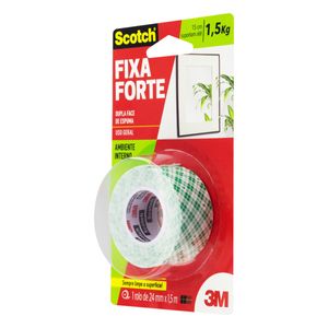 Fita Dupla Face de Espuma 3M Scotch Fixa Forte 24mm x 1,5m