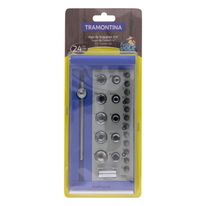 Jogo de Soquetes em Aço Carbono Tramontina 1/4" 24 peças