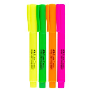 Conjunto Marca Texto Fluorescente Faber Castell 4 Cores