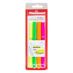 Conjunto Marca Texto Fluorescente Faber Castell 4 Cores