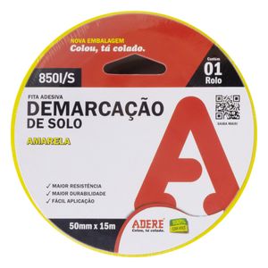 Fita Adesiva para Demarcação Amarela Adere 50mm x 15m