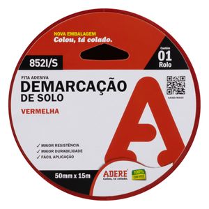 Fita Adesiva para Demarcação Vermelha Adere 50mm x 15m