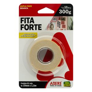 Fita Dupla Face Branca Adere 19mm x 1,5m