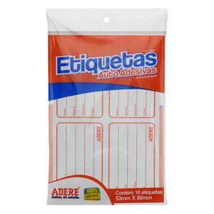 Etiqueta Escolar Adere Vermelho 16 unidades