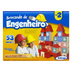 Jogo Brincando de Engenheiro Xalingo 53 peças