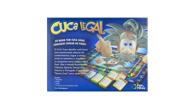 Jogo De Mesa Tabuleiro Educativo Cuca Legal 600 Perguntas - Pais