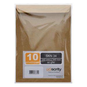 Envelope Saco Kraft Scrity 240mm x 340mm 10 unidades