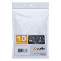Envelope de Carta com RPC Scrity 114mm x 162mm 10 unidades