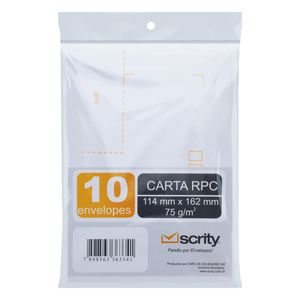 Envelope de Carta com RPC Scrity 114mm x 162mm 10 unidades