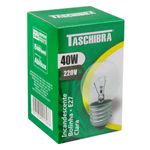 Lampada-Incandescente-Bolinha-Clara-Taschibra-40W-220VEmbalagemAngularEsquerda2