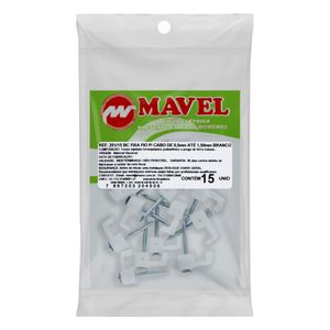 Fixa Fio Branco Mavel 0,5mm a 1,5mm 15 Unidades