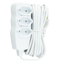 Extensão Bipolar 3 Tomadas Branca F.C. New 5m 10A