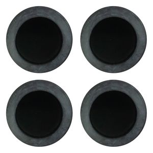 Kit Pé de Cadeira Redondo de Borracha Preta Std 1" 4 unidades