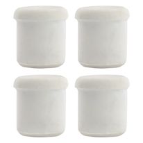 Kit Pé de Cadeira Redondo de Borracha Branca Std com 4 unidades