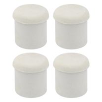 Kit Pé de Cadeira Redondo de Borracha Branca Std com 4 unidades