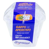 Garfo Plástico Para Aperitivo 180 Unidades Strawplast