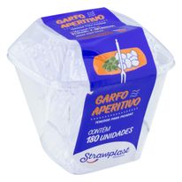 Garfo Plástico Para Aperitivo 180 Unidades Strawplast