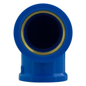 Joelho Soldável Azul com Bucha de Latão 90° Durín 25mm x 3/4"