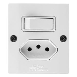 Interruptor de Sobrepor Paralelo + Tomada 10 A Mec-Tronic