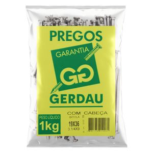Prego Polido com Cabeça Gerdau 19 x 36 1kg