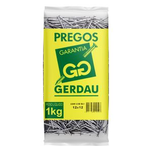 Prego Galvanizado com Cabeça Gerdau 12 x 12 1kg