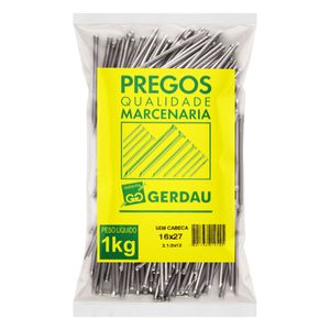 Prego Polido sem Cabeça Gerdau 16 x 27 1kg